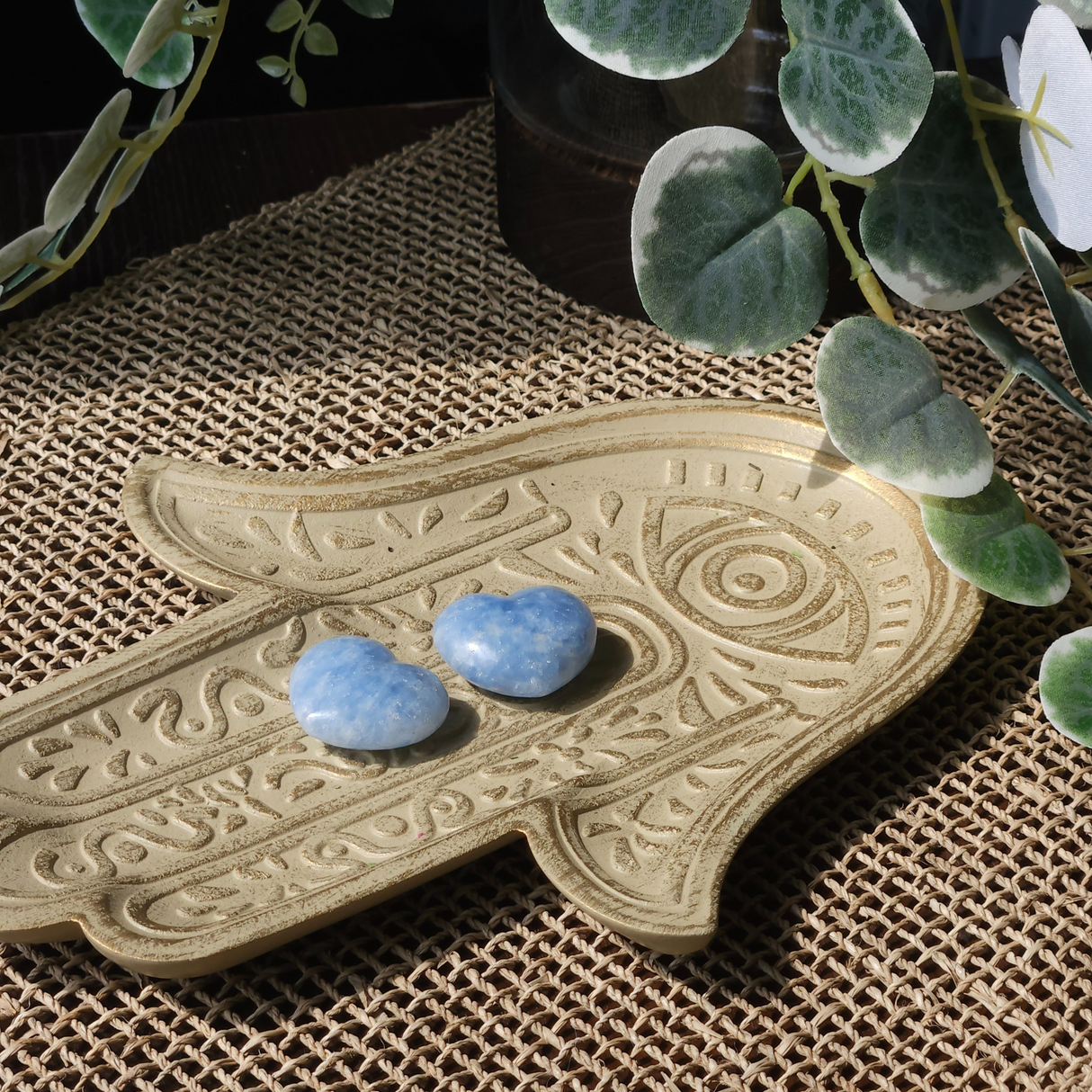 Mėlynojo Kalcito kristalas širdies pavidalu