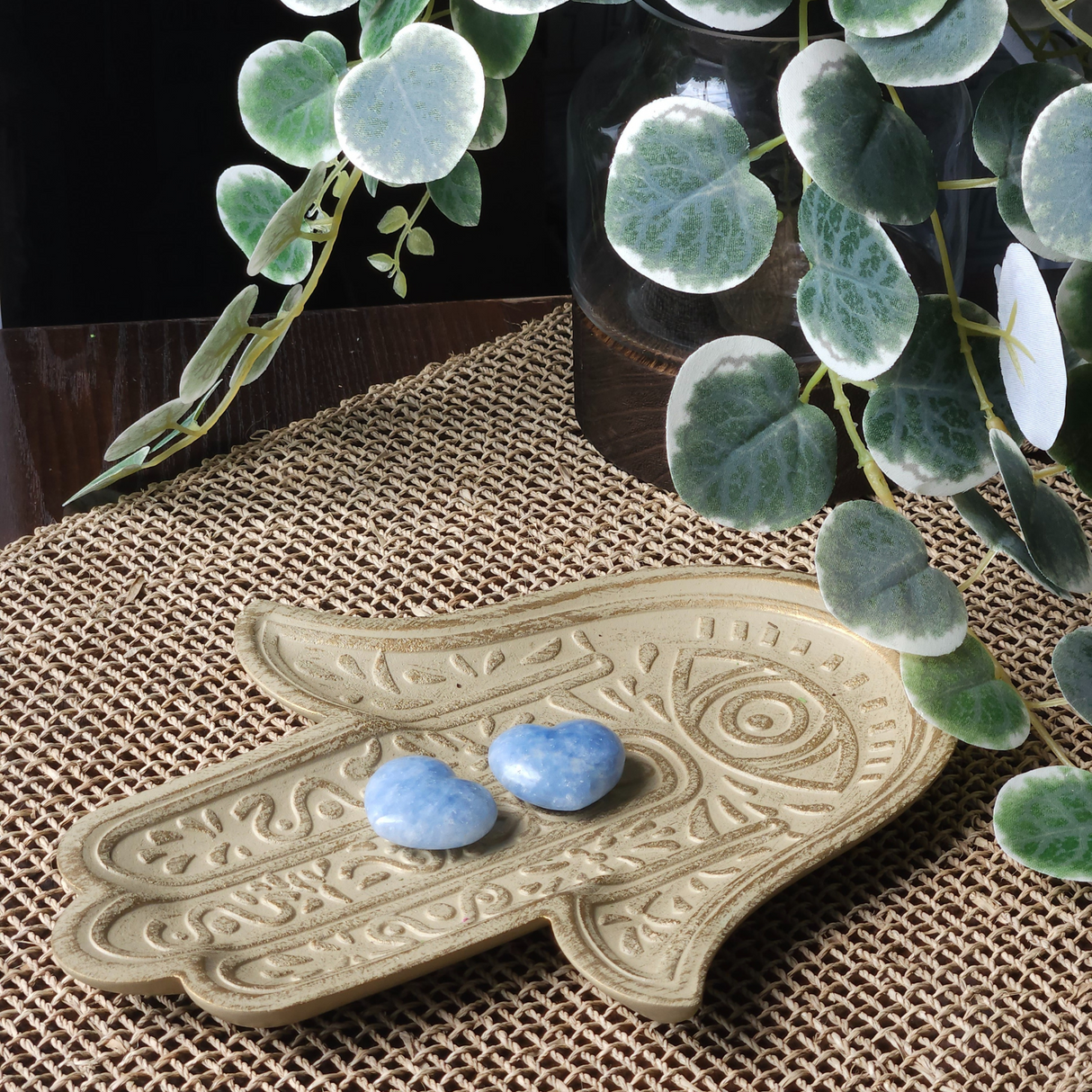 Mėlynojo Kalcito kristalas širdies pavidalu