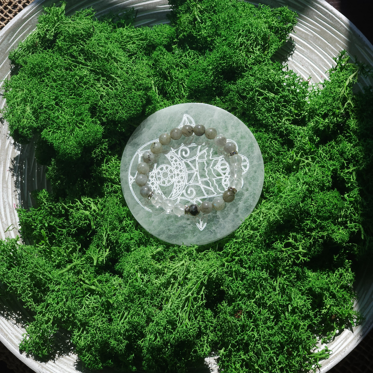 Labradorito ir Kalnų Krištolo apyrankė