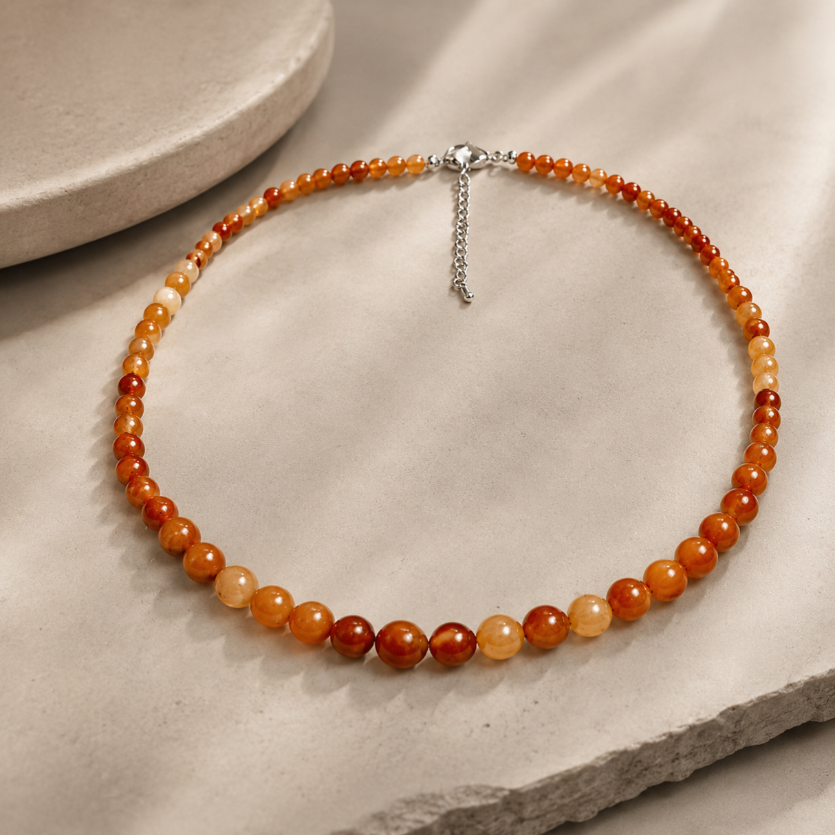 Natural Carnelian Bead Necklace