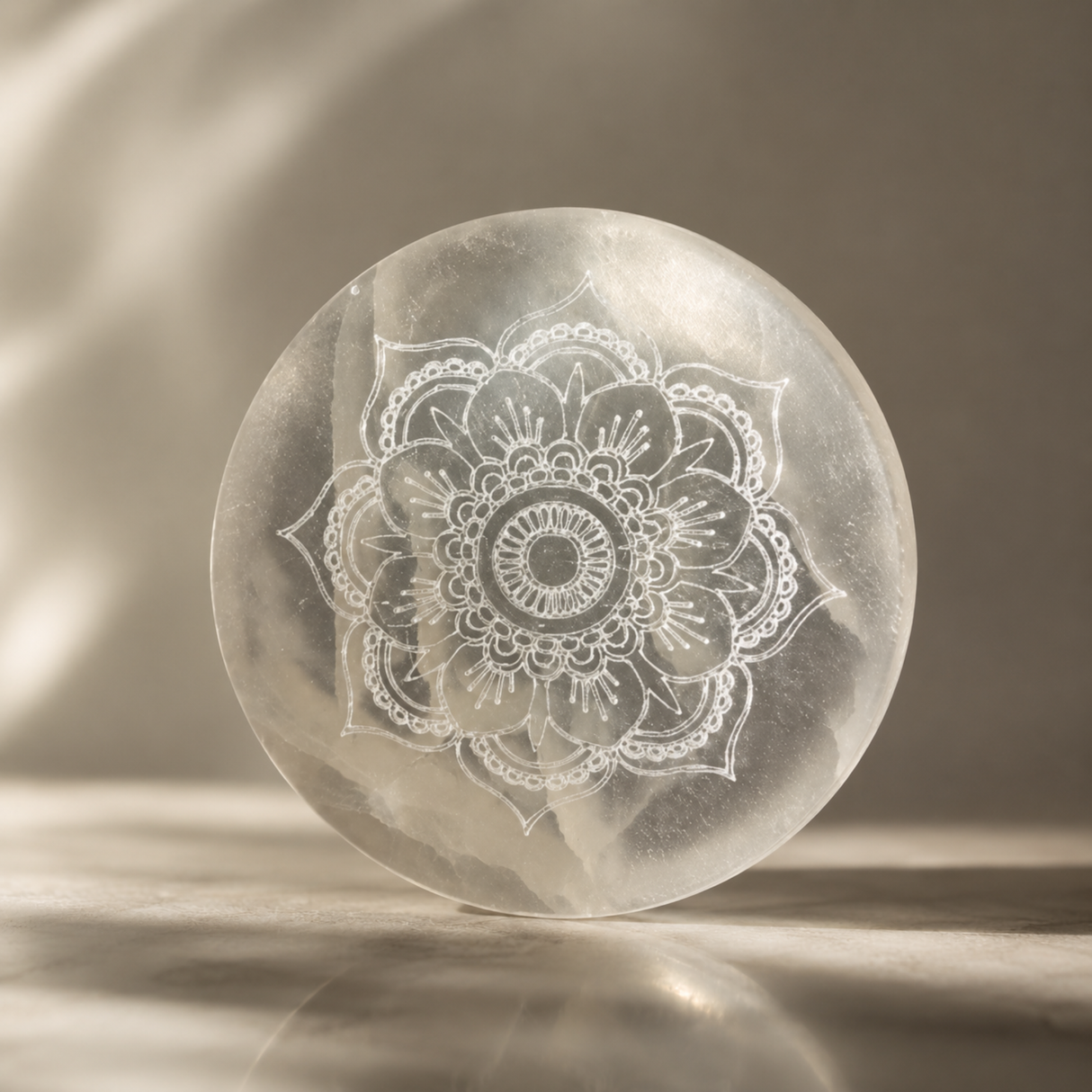 Mandala Selenite Charging Plate