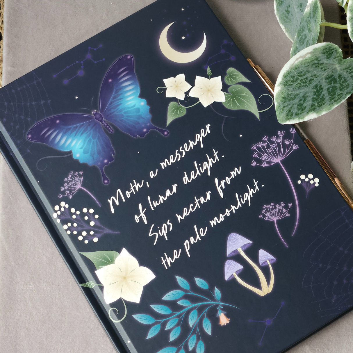 Vidurnakčio kandžių žurnalas su ametisto rašikliu