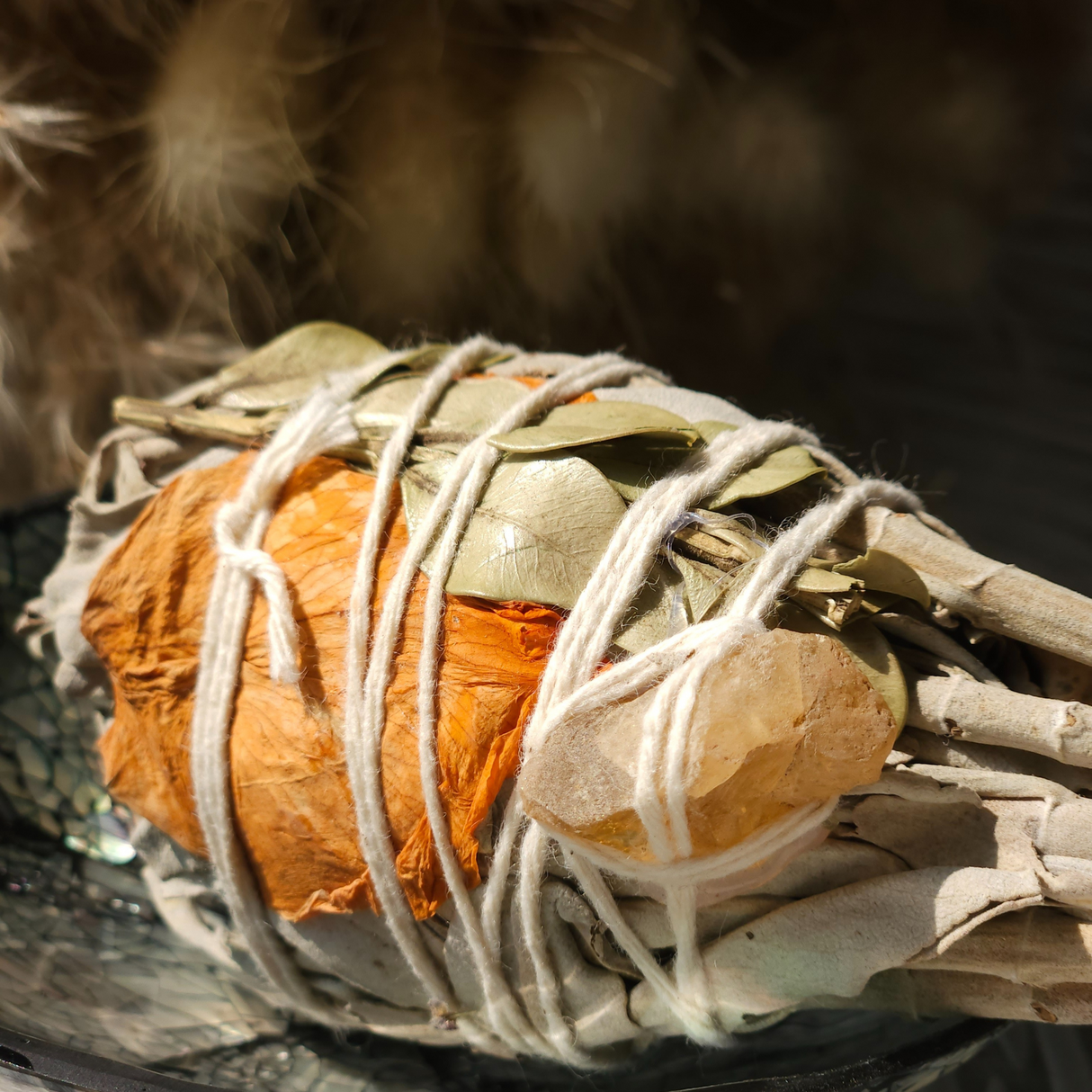 Baltojo šalavijo ryšulėlis su citrinu