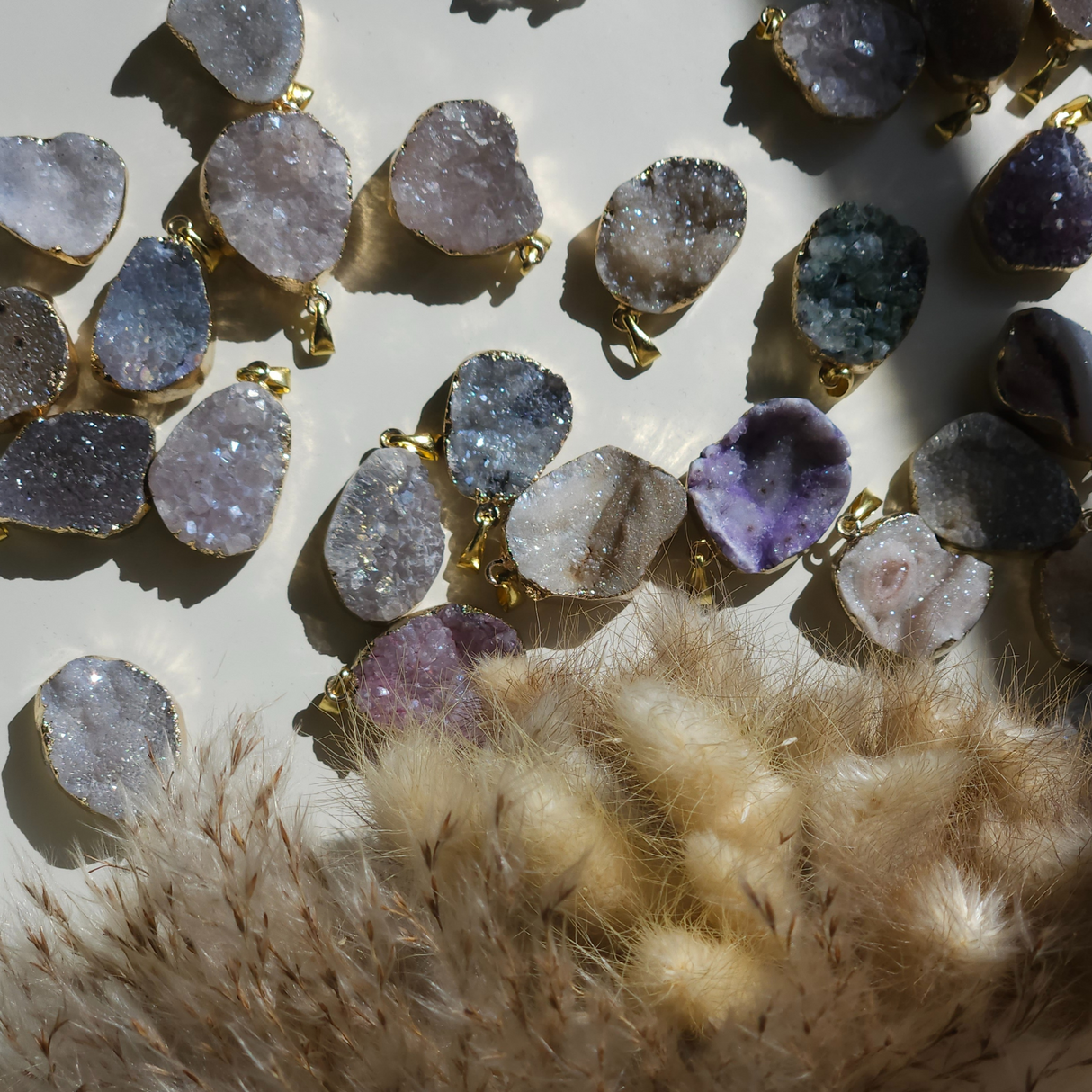 Drūzų Kvarco Kristalų Pakabukas