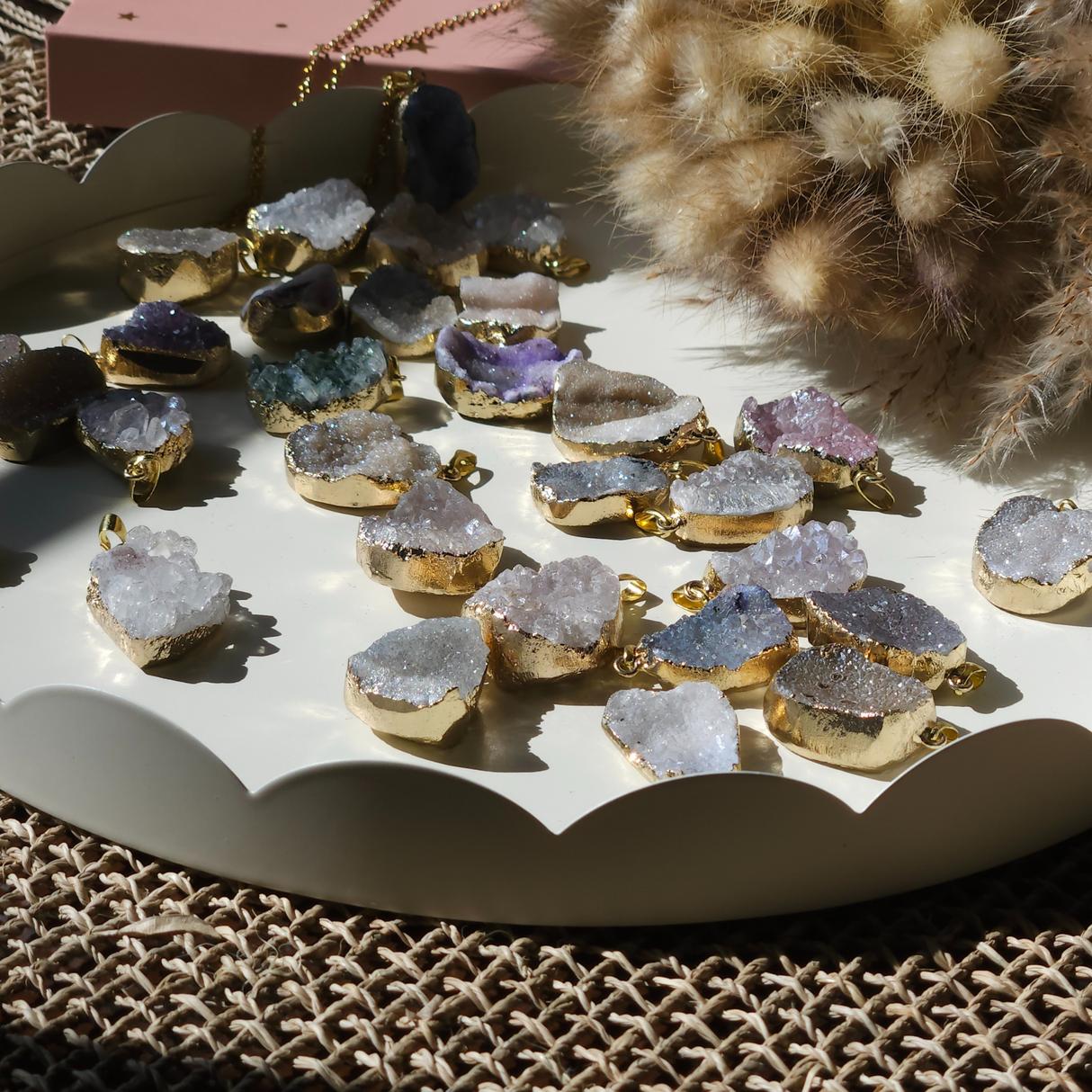 Drūzų Kvarco Kristalų Pakabukas