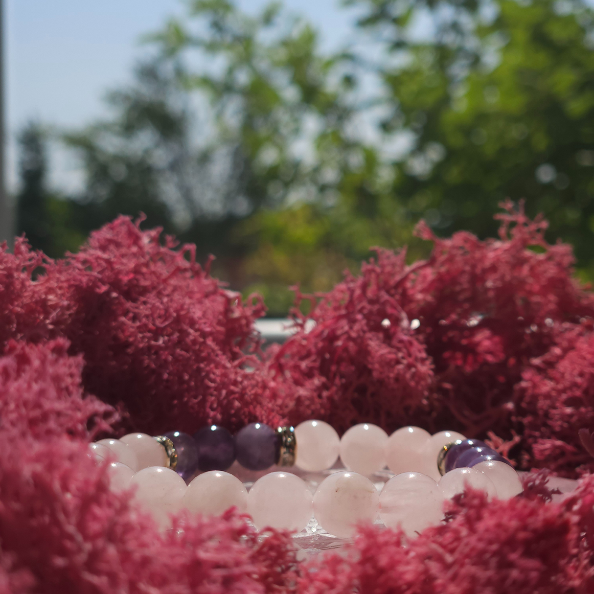 Rožinio Kvarco ir Ametisto apyrankė