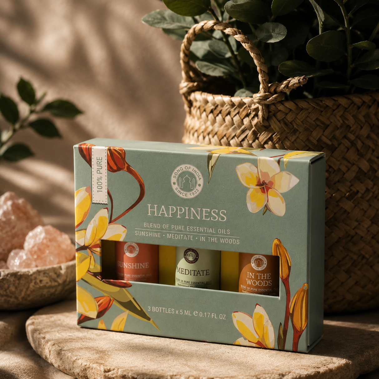 Eterinių aliejų aromaterapijos rinkinys „Laimė“