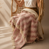 Boho Comfort pledas – 125x150 cm – dvispalvis rubinas