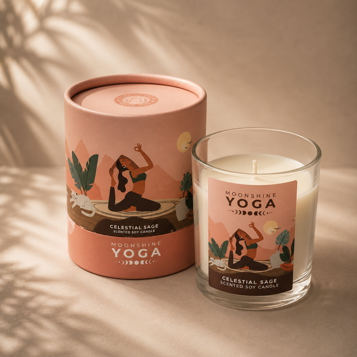 Moonshine Yoga sojų vaško žvakė Celestial Sage