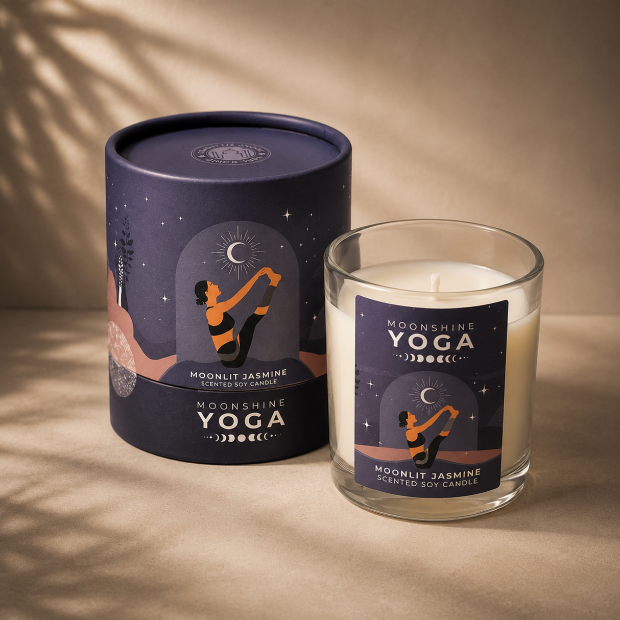 Moonshine Yoga sojų vaško žvakė Mėnesiena Jazminas