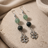 Clover Earrings with Kambaba Jasper & Green Aventurine
