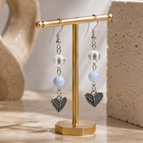 Heart Earrings with Angelite & Rock Crystal
