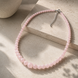 Rose Quartz Drop Bead Necklace