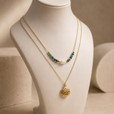 Faceted African Turquoise Double Row Necklace