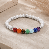 7 Chakra Bracelet with Howlite