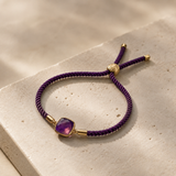 Faceted Square Amethyst Bracelet