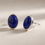 Ovalūs lapis lazuli auskarai