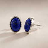 Ovalūs lapis lazuli auskarai