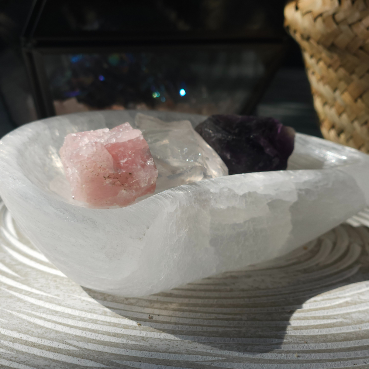 Selenito krištolo mėnulio difuzorius