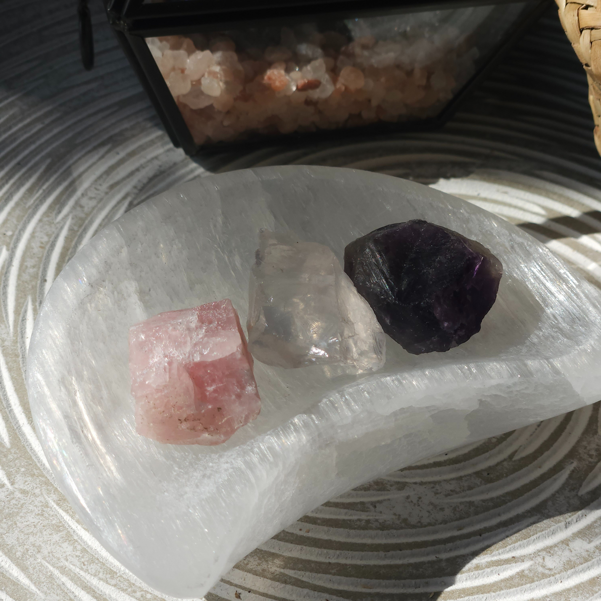 Selenito krištolo mėnulio difuzorius